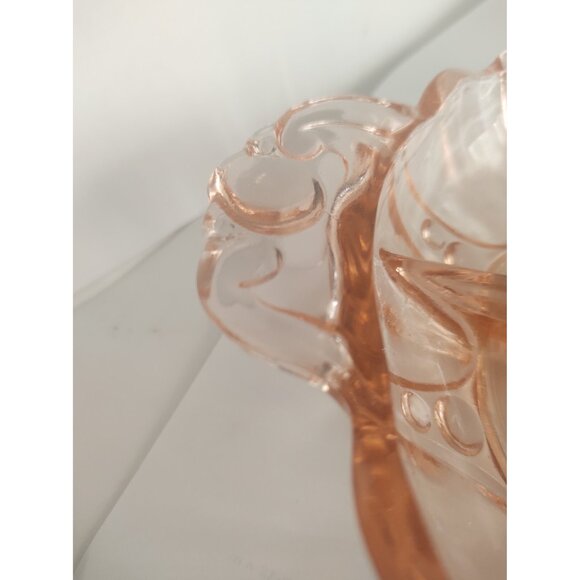 12" - 2 Part Relish Oyster and Pearl Pink Depression Glass Tray Anchor Hocking - Picture 9 of 12